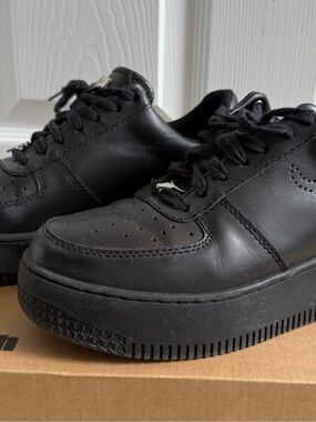 Windsor Smith Black Platform Leather Sneakers